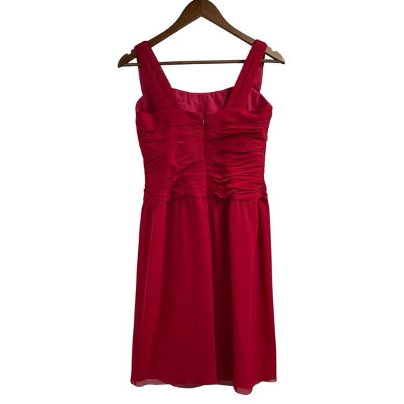 Andrea Polizzi For Rex Lester Red Silk Dress Size 8 Sleeveless USA Vintage - Picture 5 of 10